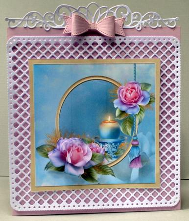 Candle and Rose 7x7 Card and Decoupage by Kristina Norbat