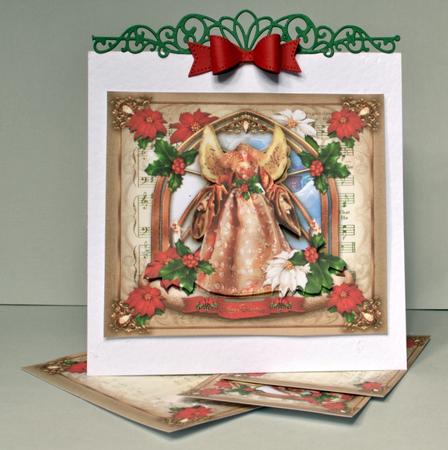 Vintage Angel with Poinsettias Card Kit by Kristina Norbat