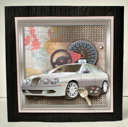 Car on a Metal Surface 8in x 8in Decoupage Mini Kit by Kristina Norbat