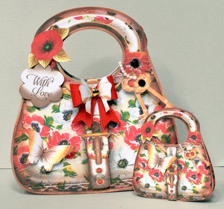 Vintage Poppies Flower Handbag Card Kit by Kristina Norbat
