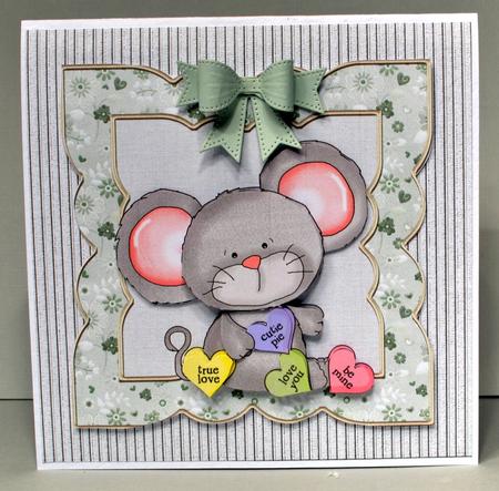 Mouse Love 6x6 Card with Decoupage by Kristina Norbat