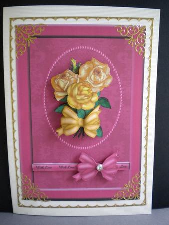 Golden Roses and Fuschia Lace by Kristina Norbat