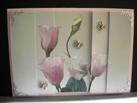 Beautiful Pink & Cream Floral Side Stacker by Kristina Norbat