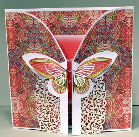 Pink Metallic Butterfly Wishes 3D Gatefold Butterfly Mkit by Kristina Norbat