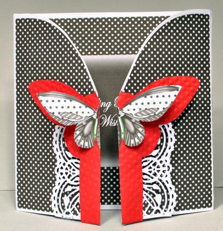 Black Dotty Butterfly Belated 3D Gatefold Butterfly Mkit by Kristina Norbat