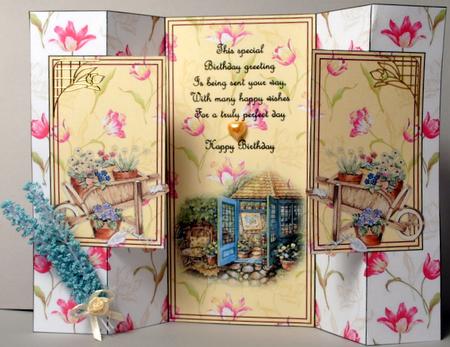 Little Garden Shed Double Fold Back Card by Kristina Norbat