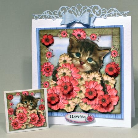Cute Kitten & Flowers Mini Kit by Kristina Norbat