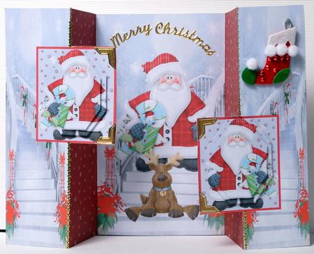 Santa with His Reindeer D Fold Back by Kristina Norbat