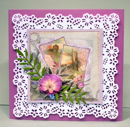 Country Scene and Flowers 7x7 Card by Kristina Norbat