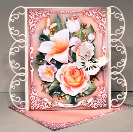White Vintage Flowers Card Mini Kit by Kristina Norbat