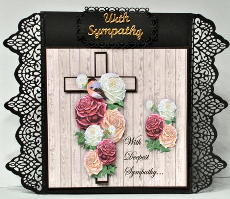 Sympathy Cross & Antique Roses by Kristina Norbat