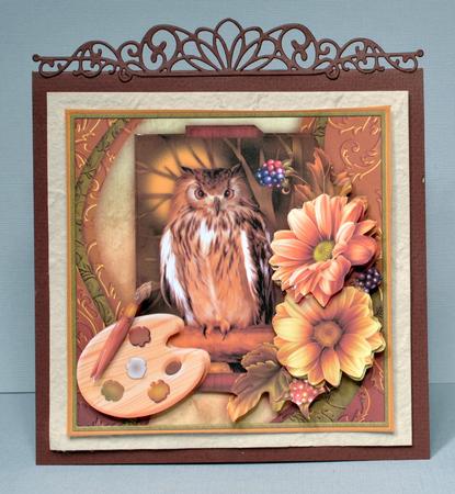 Artists Canvas Wise Old Bird Owl 7.5 Decoupage Mini Kit by Kristina Norbat