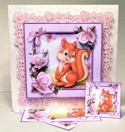 Spring Squirrel in the Garden Card Mini Kit by Kristina Norbat