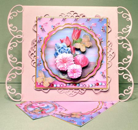 Pink and Blue Cluster Stacked Layer Card Mini Kit by Kristina Norbat