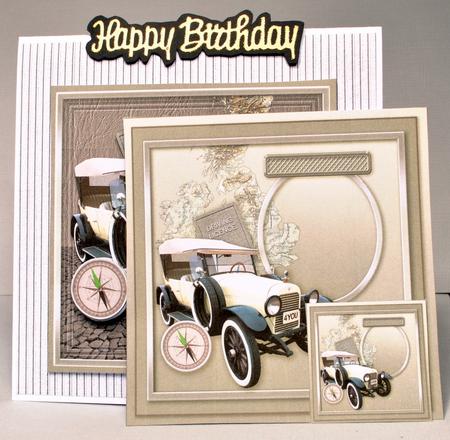Vintage Cream Car with Uk Map Matching 8inx8in Insert Plate by Kristina Norbat