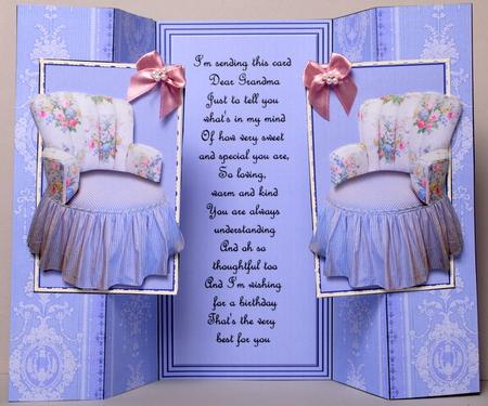 Grandma's Chair Double Fold Back Card by Kristina Norbat