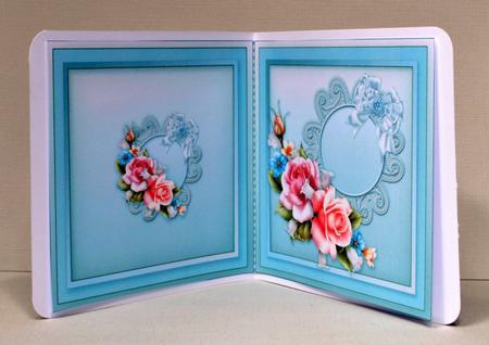 Roses and Flowers on a Lace Doily 6in x 6in Insert by Kristina Norbat