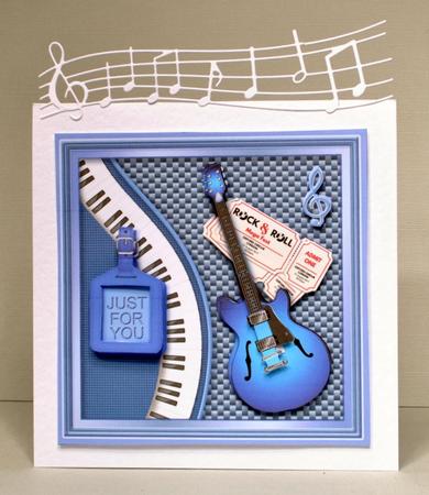Blue Electric Guitar 8in x 8in Decoupage Mini Kit by Kristina Norbat