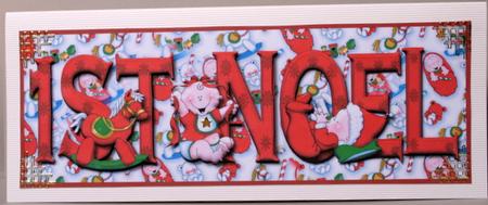 Baby 1st Christmas 1st Noel Large Dl Card Front with Decoup by Kristina Norbat