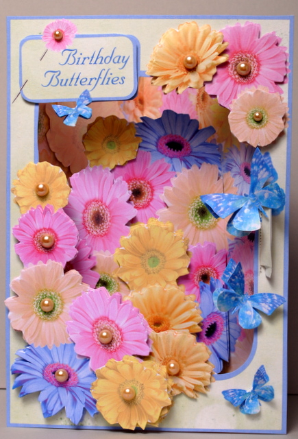 3D Corner Card Kit - Gerberas & Butterflies by Kristina Norbat