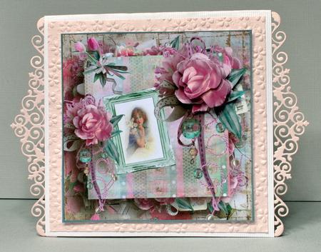 Vintage Beauty Rose 8x8 Card with Decoupage by Kristina Norbat