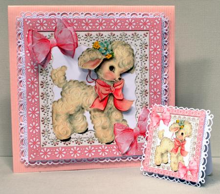 Cute Little Lamb with Organza Bows 8x8 by Kristina Norbat