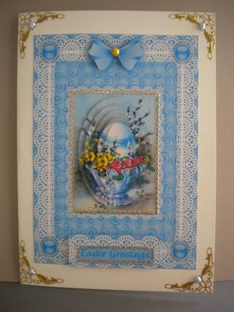 Easter Egg Flower Basket 'n Lace by Kristina Norbat