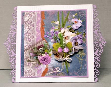 Vintage Pansy Mini Kit with Decoupage by Kristina Norbat
