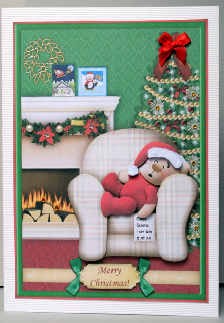 Ted Waiting for Santa Topper & Decoupage by Kristina Norbat