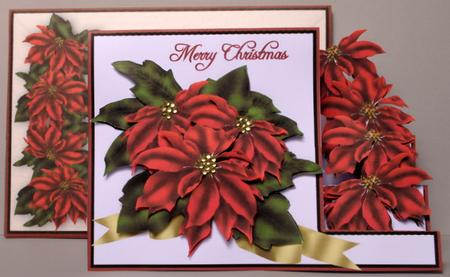 Christmas Poinsettias - Stepper Card Kit + Decoupage by Kristina Norbat