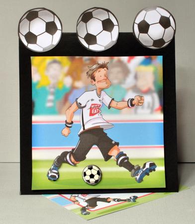 Football Dude Black, Red, White 8x8 Quick Card by Kristina Norbat