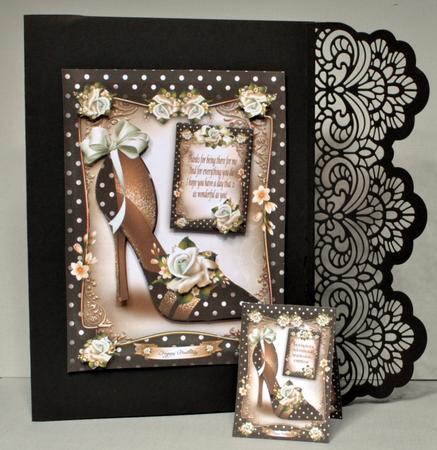 Polka Dot Shoes with Roses Card by Kristina Norbat