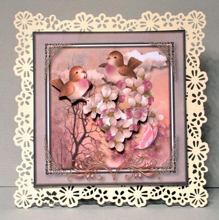 Birds & Apple Blossoms Card Topper 2 by Kristina Norbat