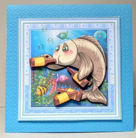 No Wonder We Drink Like Fish 8x8 Decoupage Mini Kit by Kristina Norbat