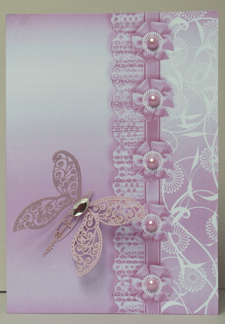 Orchid Pink Metallic with Lace Border Backing Paper by Kristina Norbat