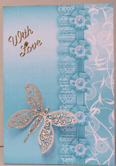 Aqua Metallic with Lace Border Backing Paper by Kristina Norbat