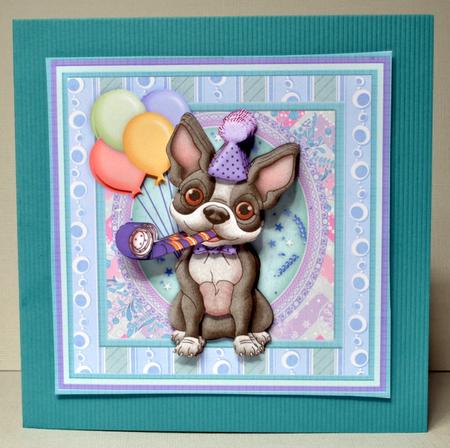 Let's Party Terrier Dog 8x8 Decoupage Mini Kit by Kristina Norbat