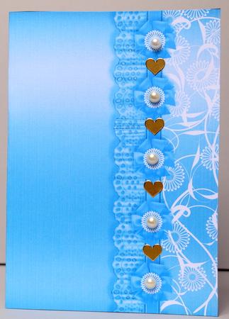 Blue Metallic with Lace Border Backing Paper by Kristina Norbat