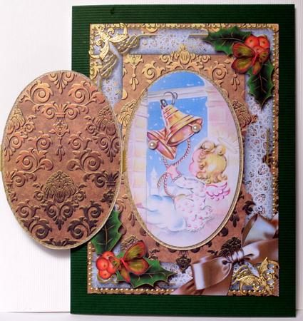 Bell Angel Holly A5 Locket Card Front by Kristina Norbat
