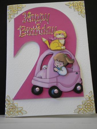Girls 2nd Birthday Quick Card by Kristina Norbat