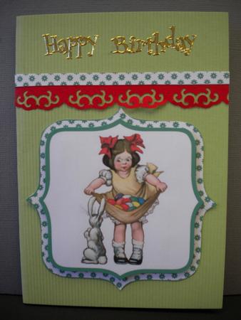 Easter Girl, Bunny & Eggs 2 by Kristina Norbat