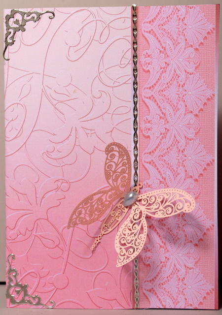 Peach Embossed with Lacey Border Backing Paper by Kristina Norbat