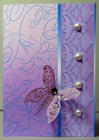 Orchid Pink Embossed with Lacey Border Backing Paper by Kristina Norbat