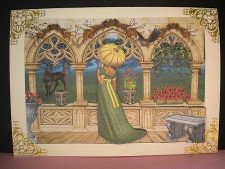 Elegant Lady with Black Horse A4 Topper by Kristina Norbat