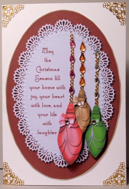 Joy, Love & Laughter Christmas Card Topper by Kristina Norbat