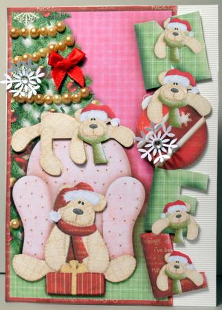 Christmas Bears Lounging Over the Side and Decoupage by Kristina Norbat