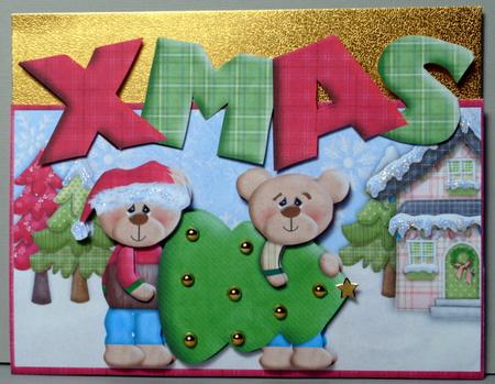 Bears with Tree Christmas Over the Edge by Kristina Norbat