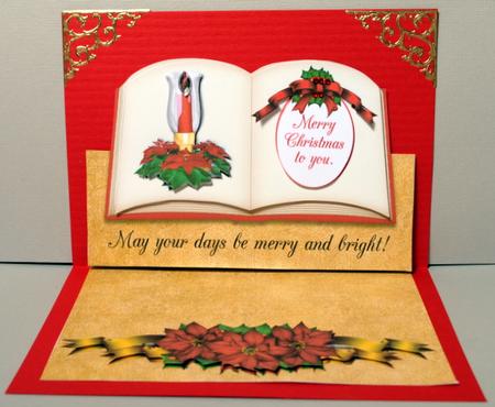 Christmas Poinsettias - Easel Book Card by Kristina Norbat