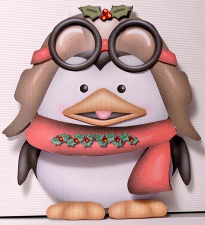 Christmas Penguin Flip-up Card by Kristina Norbat