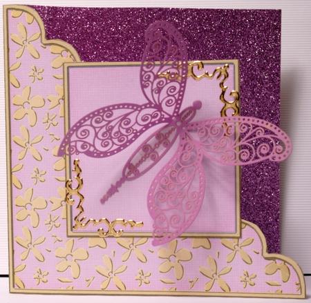 Gold Floral Cut and Fold Corner Card Plain Card Base by Kristina Norbat